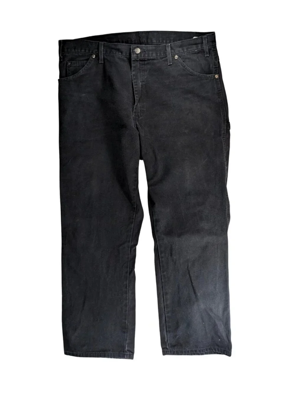 Dickie's Men's 38x30 Black Denim Twill Carpenter Work Jeans Pants